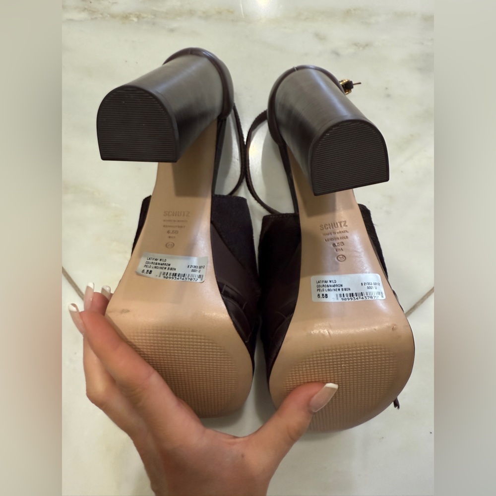 SCHUTZ vintage Dark Brown Platform high heels Sandals - Picture 6 of 7